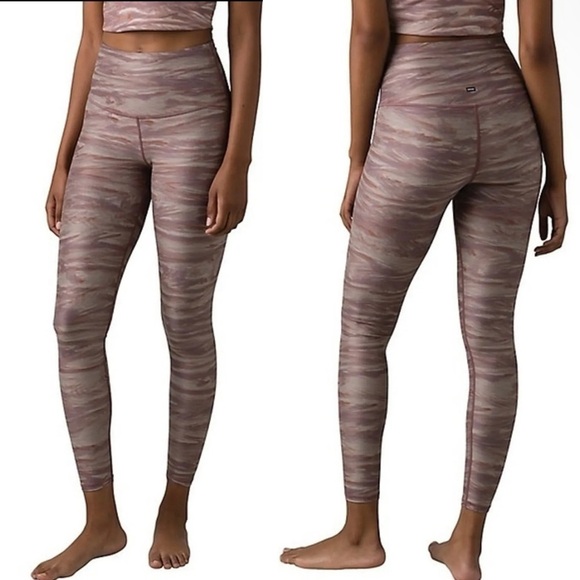 Prana Electa Leggings II Small pocket neutral print high rise outdoor activewear - Picture 1 of 13